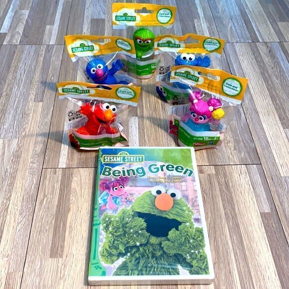 Sesame Street Elmo and friends toys and Elmo earth day dvd Easter basket figures - Picture 5 of 5